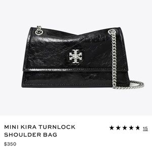 Tory Burch Black Kira Turnlock Chain Shoulder Bag